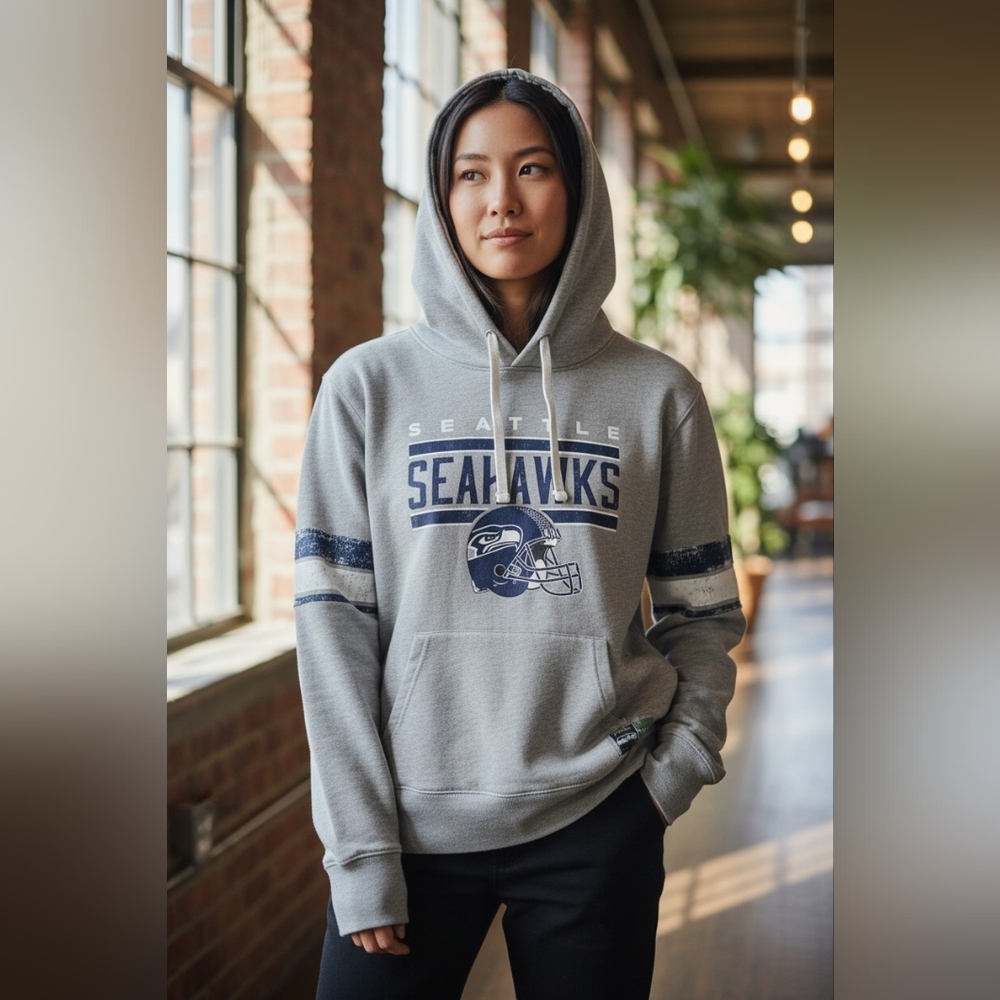 NFL Team Apparel Gray Seattle Seahawks Hoodie - Unisex Size XL